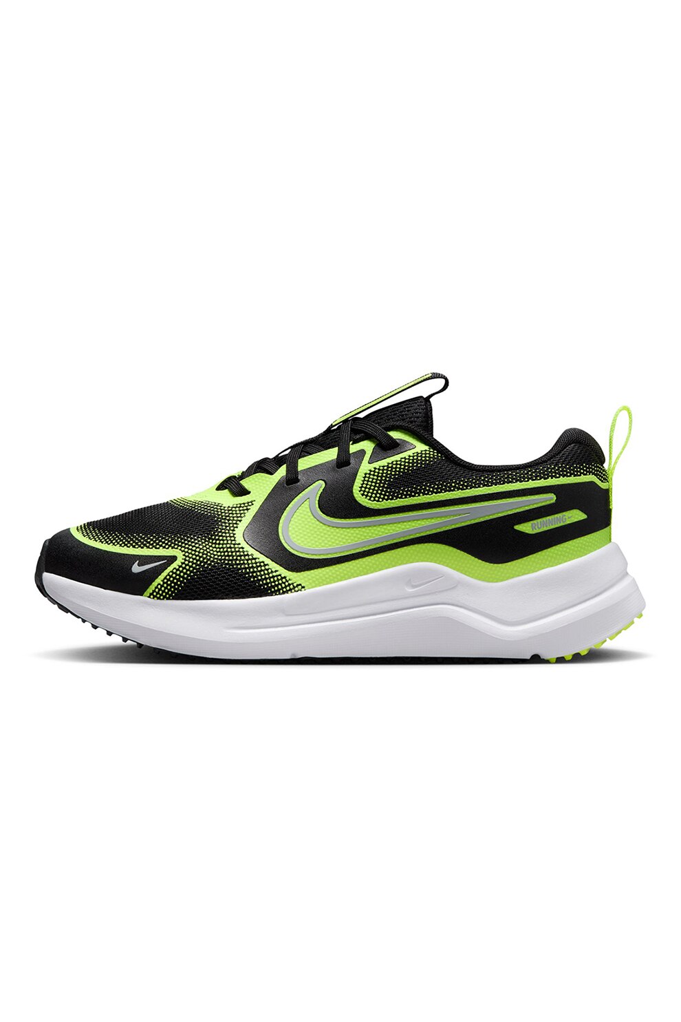 Nike, Pantofi Cosmic pentru alergare, Negru, Verde neon, 35.5 EU