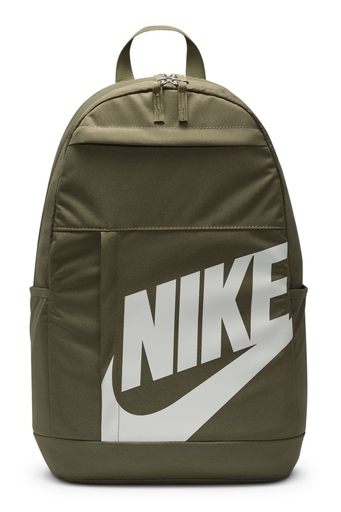 Nike, Унисекс раница Element с лого - 21 л, Бял, Маслинено зелено