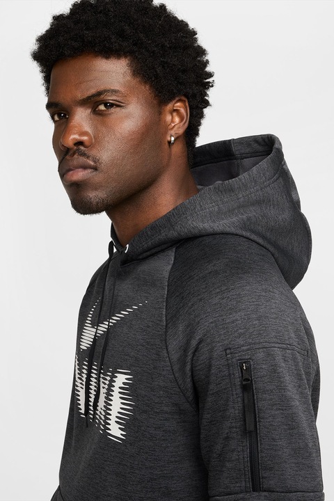 Nike, Hanorac cu maneci raglan pentru fitness, Gri carbune