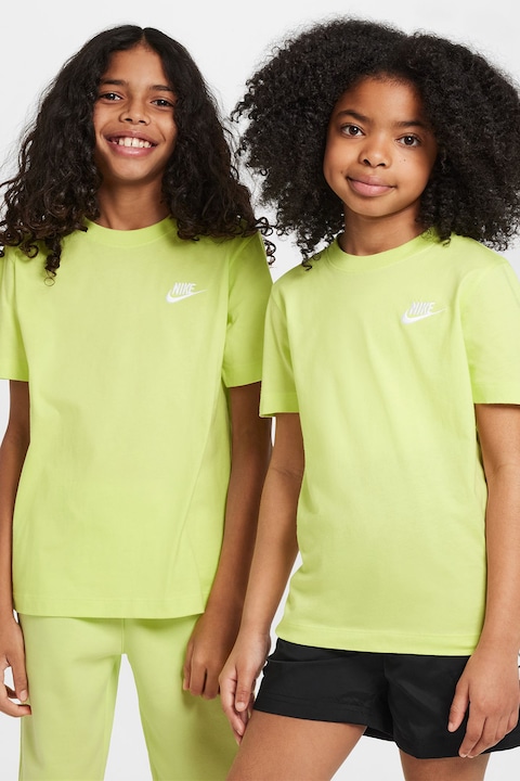 Nike, Тениска Futura с овално деколте, Електриково Зелено