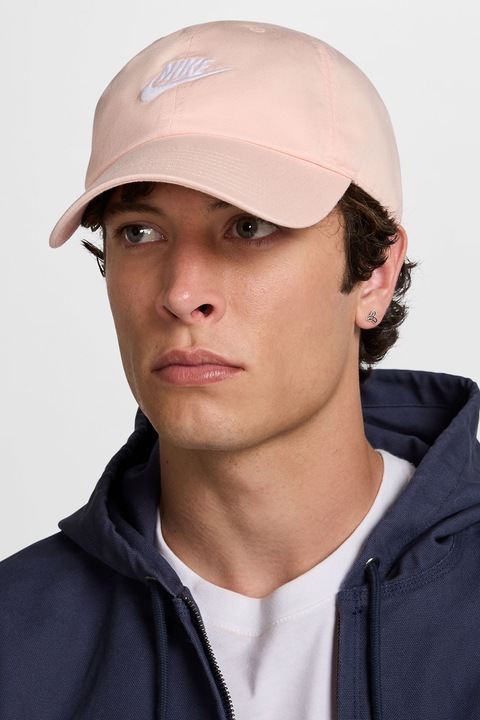 Nike, Sapca ajustabila unisex cu logo brodat Fly, Alb/Roz pal