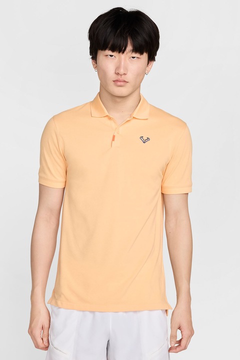 Nike, Tricou slim fit cu tehnologie Dri-Fit, pentru tenis Rafa, Portocaliu pal