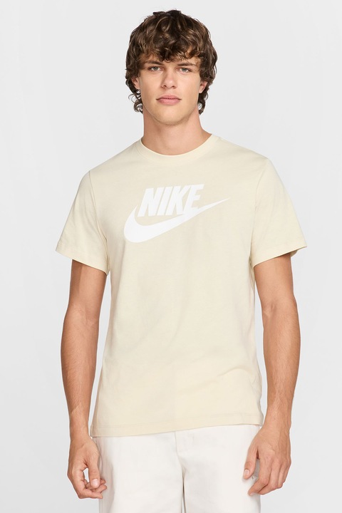 Nike, Tricou cu imprimeu logo Icon Futura, Crem