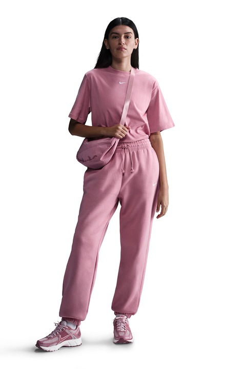 Nike, Pantaloni de trening cu talie inalta Phoenix, Roz, S