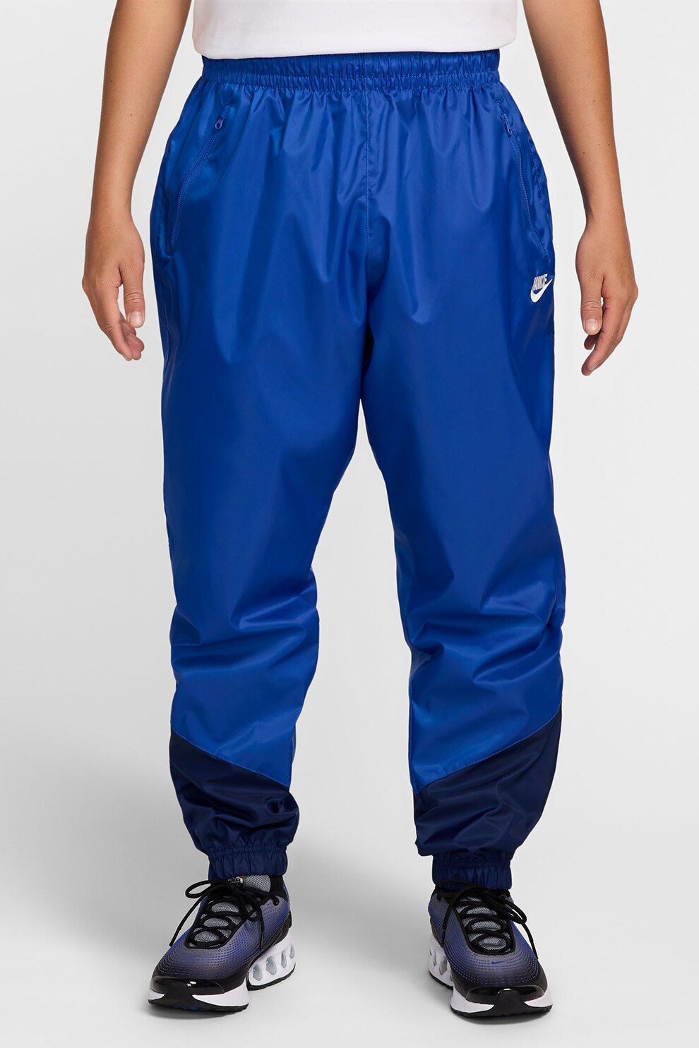 Nike, Pantaloni cu slituri cu fermoar la glezna Windrunner, Albastru royal, Bleumarin, M
