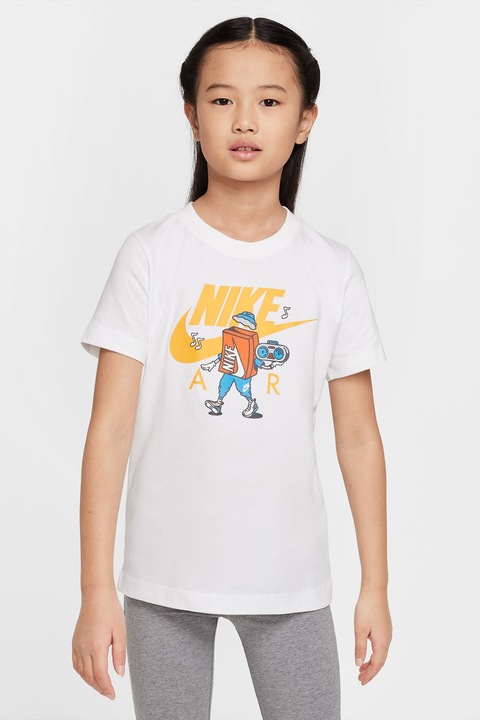 Nike, Kerek nyakú logós póló, Fehér/Sárga