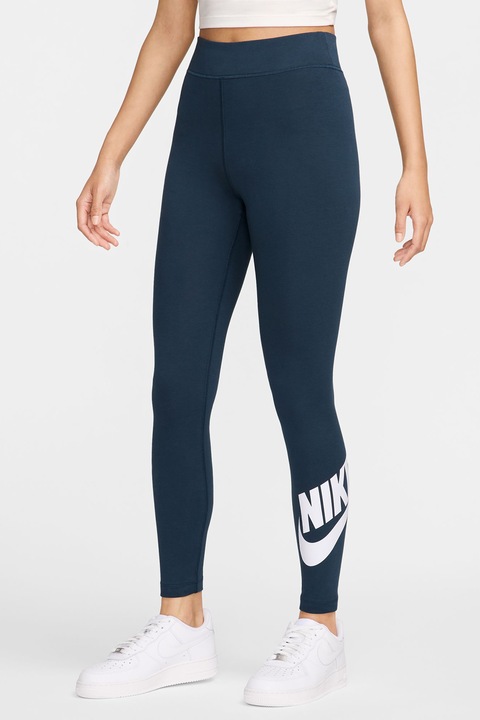 Nike, Клин Sportswear Classics с висока талия, Тъмносин