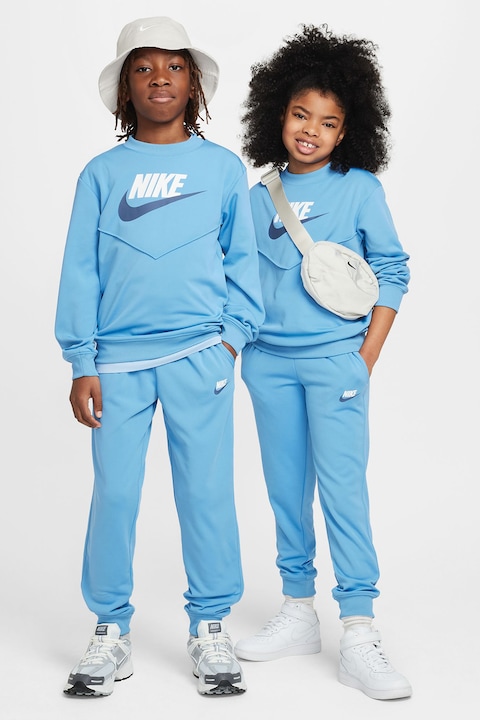 Nike, Trening cu imprimeu logo Sportswear, Albastru deschis