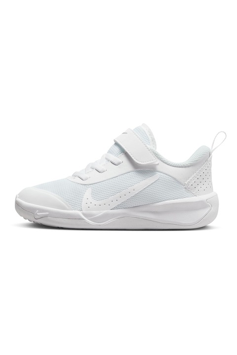 Nike, Pantofi Omni Multi-Court cu inchidere velcro pentru tenis, Alb optic