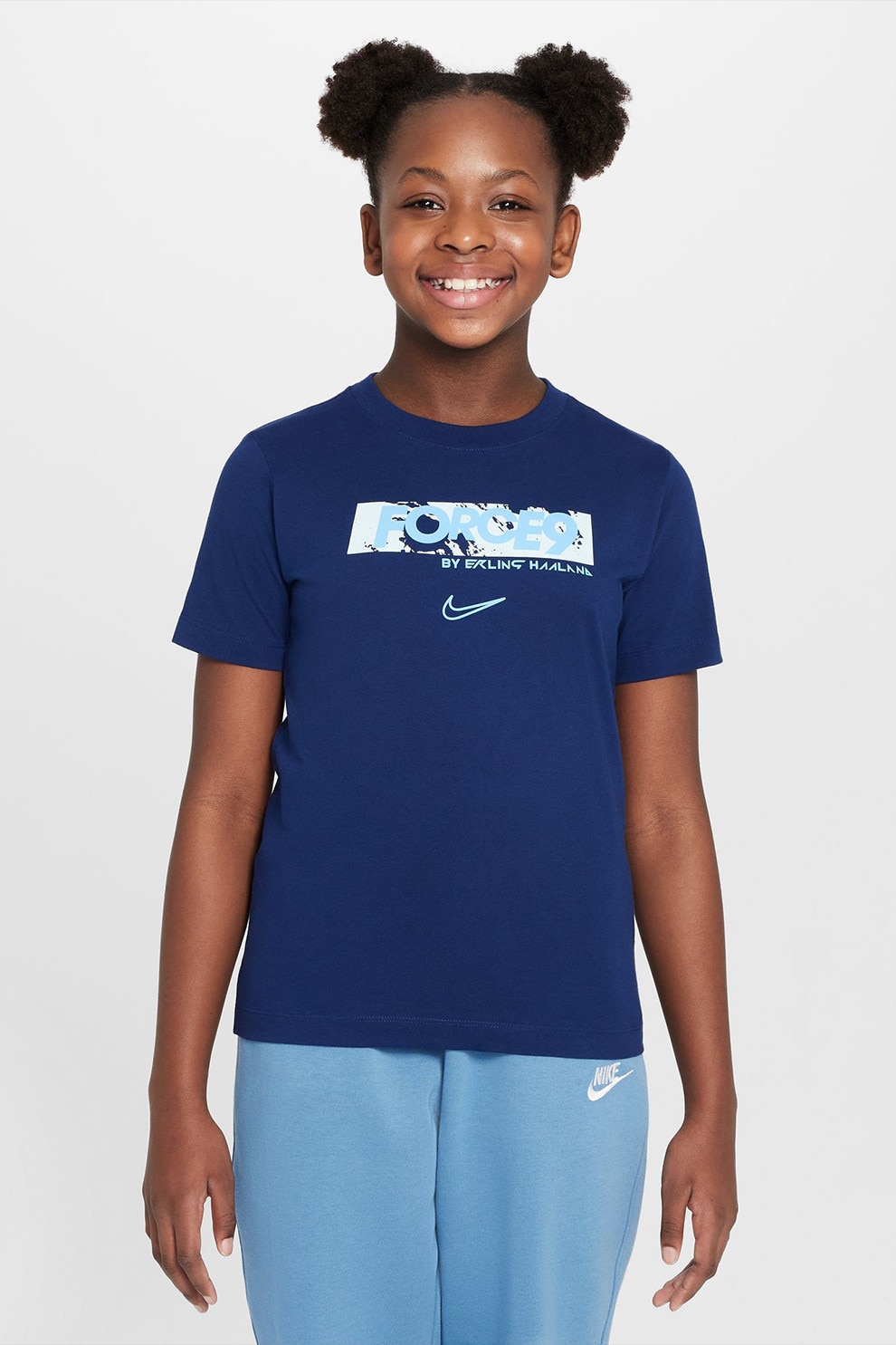 Nike, Tricou cu tehnologie Dri-Fit pentru fotbal, Indigo, Albastru deschis, 158-170 CM