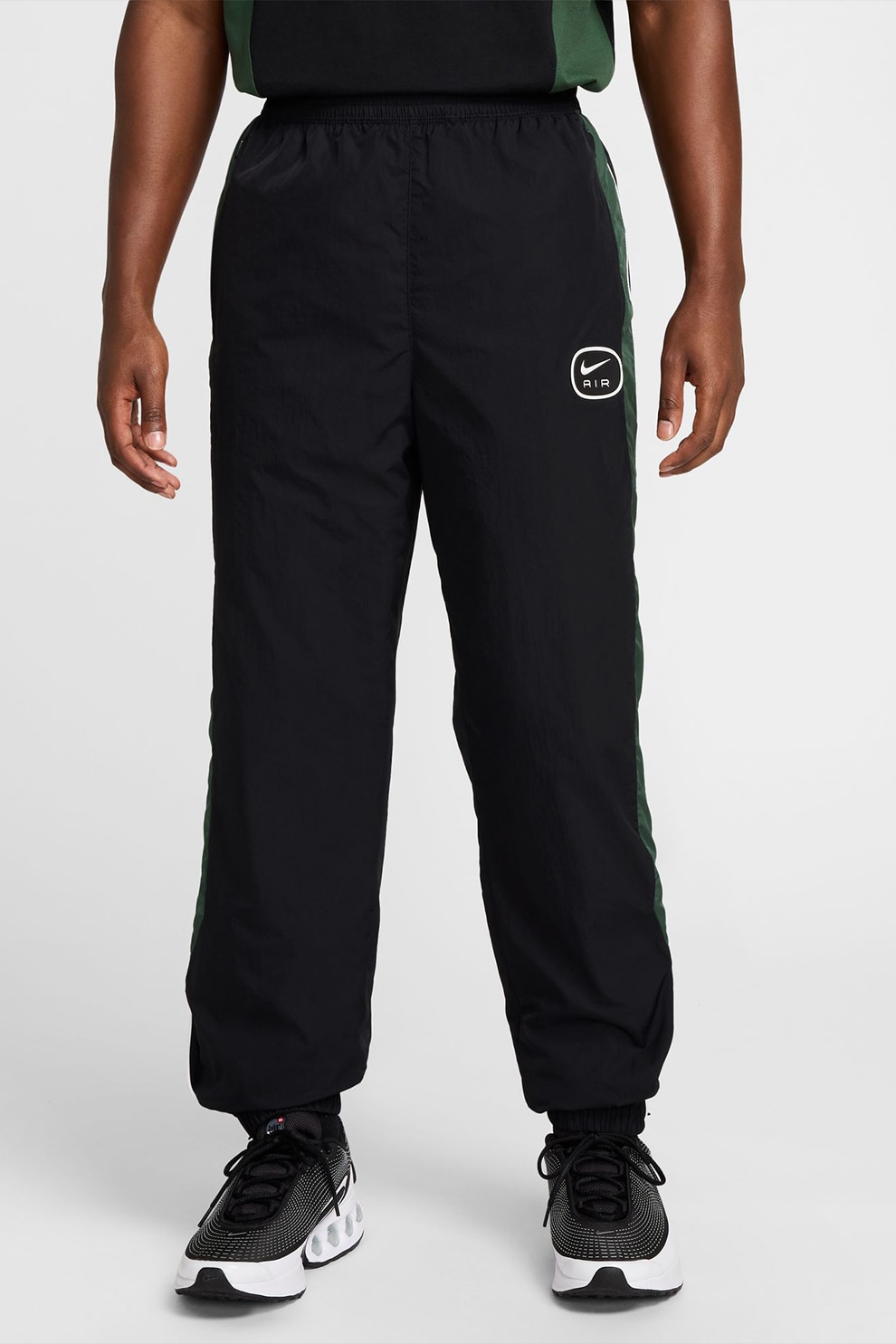 Nike, Pantaloni de trening cu talie inalta, Alb, Negru, S