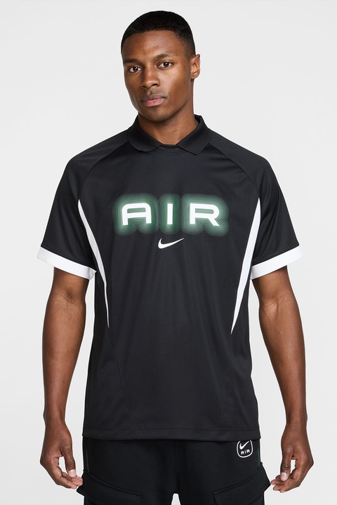 Nike, Tricou regular fit cu logo, Alb/Negru