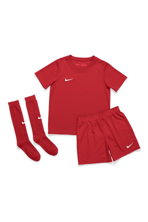 Nike, Футболен екип с лого, Бял/Тъмночервен