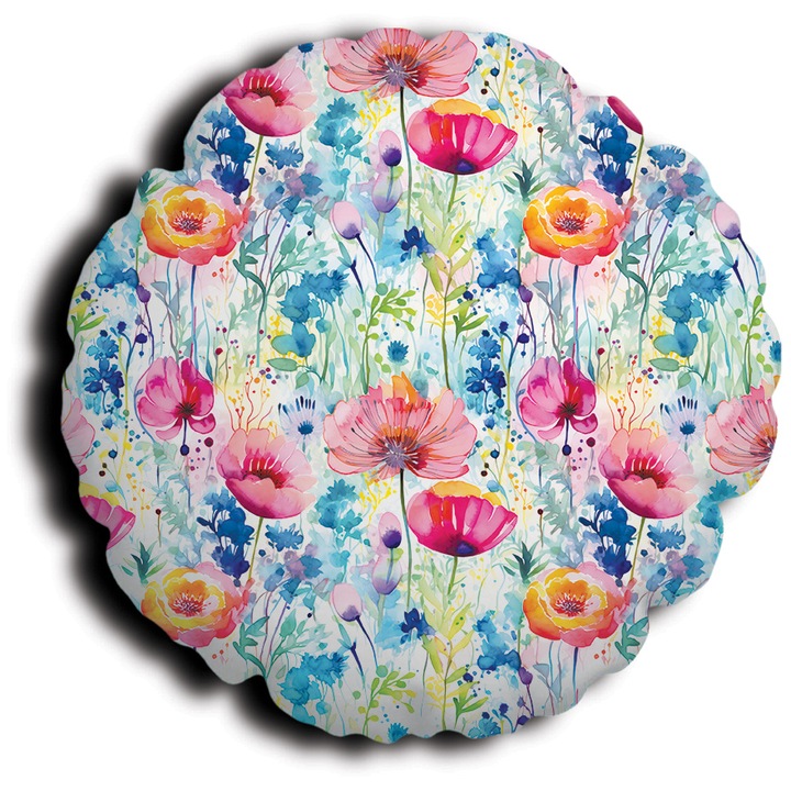 Perna decorativa rotunda, Pillow Factory, Poliester, Multicolor