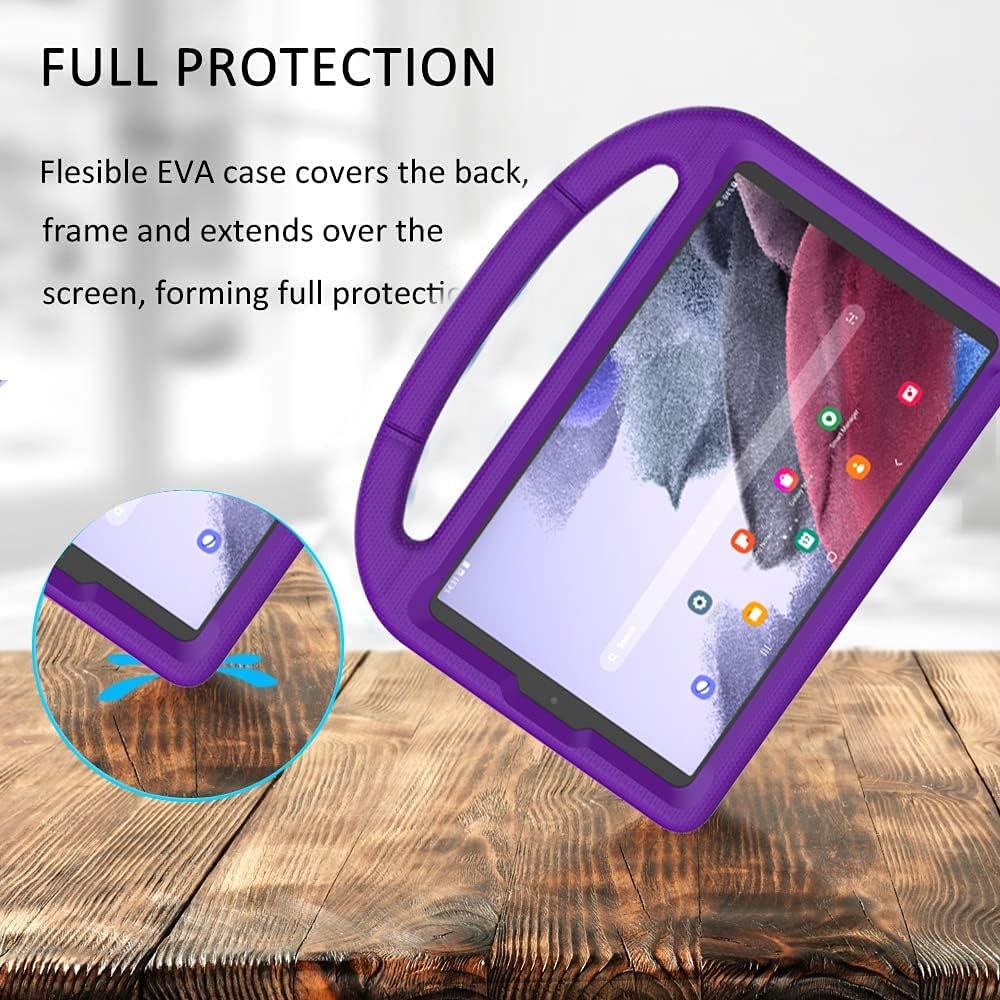 Husa pentru tableta Samsung Galaxy Tab A7 Lite 8.7 2021, usoara, rezistenta la socuri, pentru copii, cu suport de maner - Violet