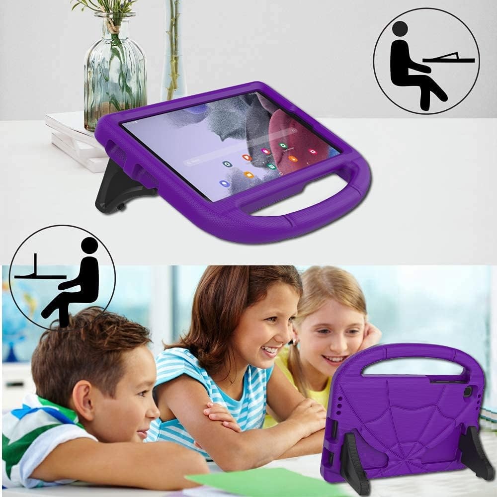 Husa pentru tableta Samsung Galaxy Tab A7 Lite 8.7 2021, usoara, rezistenta la socuri, pentru copii, cu suport de maner - Violet