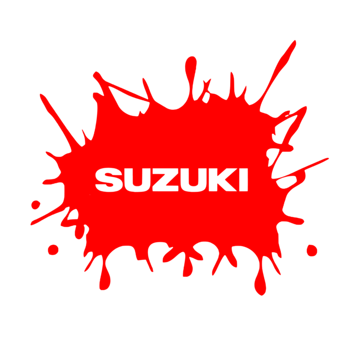 Sticker pata scris Suzuki, rosu, 15cm