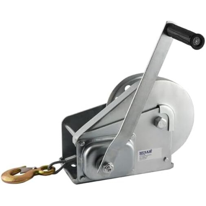 Troliu manual Husar, 1200 kg, cablu de otel 8m, pentru barci si remorci