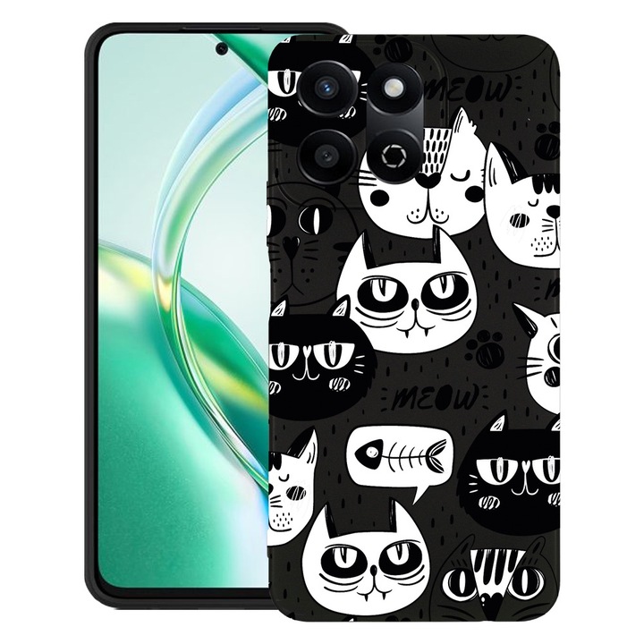 BestCase® Husa pentru Honor 200 Smart, Slim Silicon, Cool Cats, Protectie camera, Antisoc, Rezistenta la uzura, 1923378 B 1029