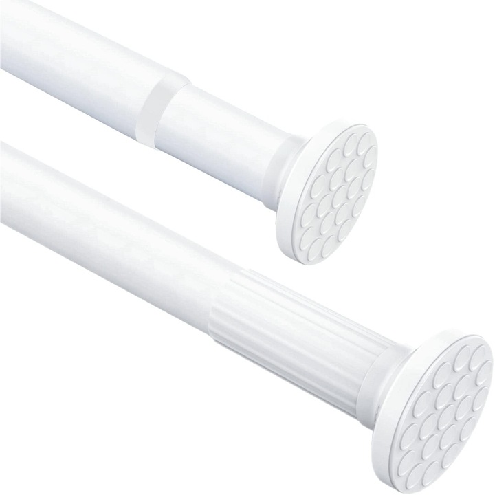 Bara extensibila pentru perdele si draperii, 120-220 cm, metal, alba