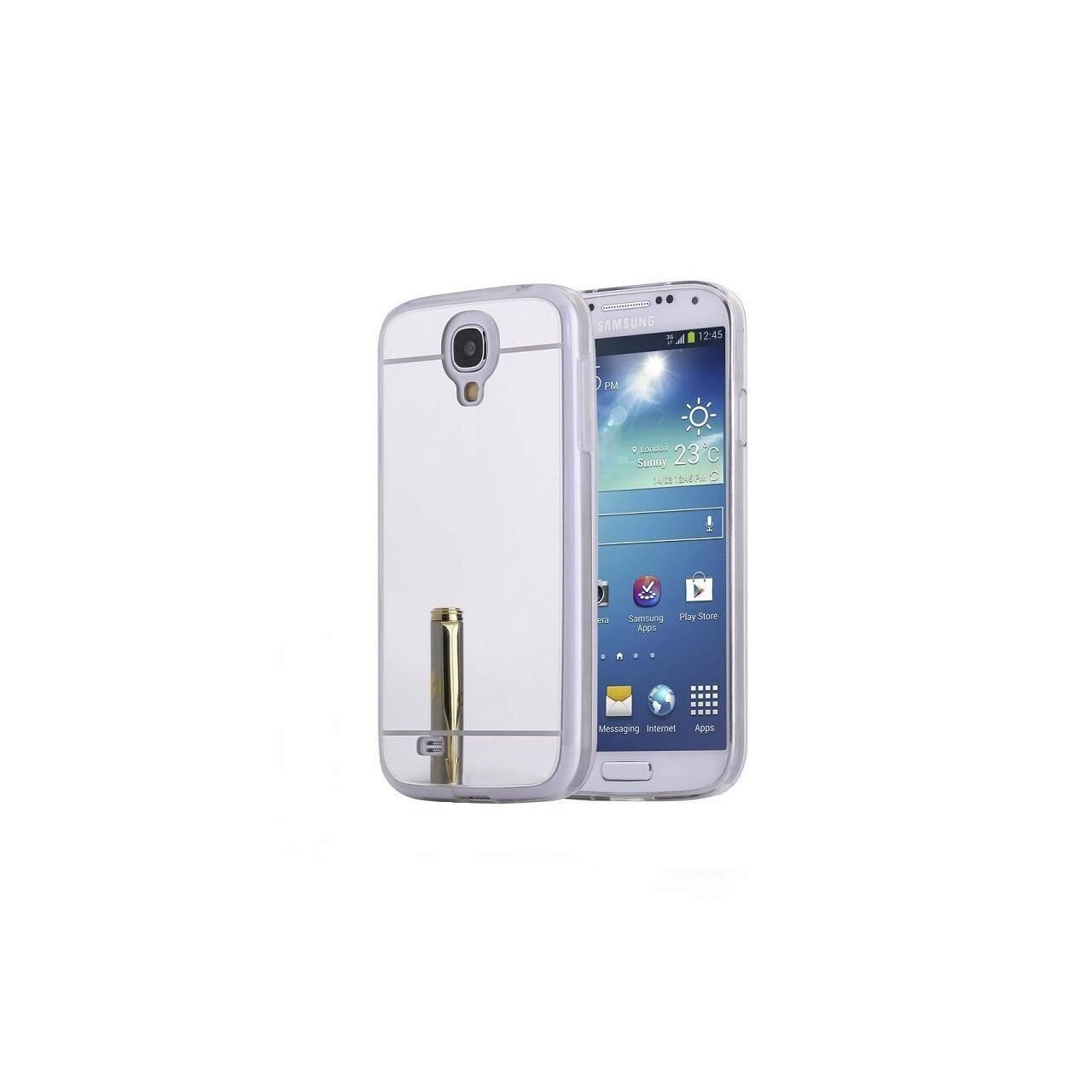 Husa Silicon Iberry Mirror Argintie Pentru Samsung Galaxy S4 I9500