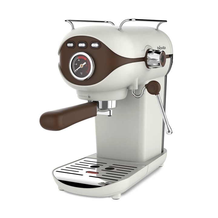 Espressor, Biovita VELVET, 20 Bari, 1100W, Spumare, Rezervor 800 ml, Compact, Crem