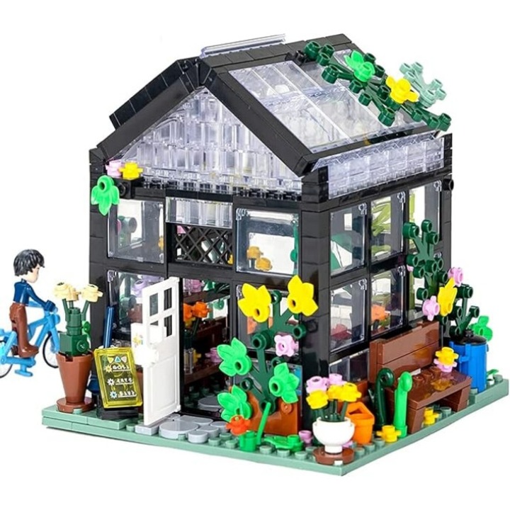 Set de constructie Flower Shop, 579 piese, culori vibrante, material ABS, cadou perfect