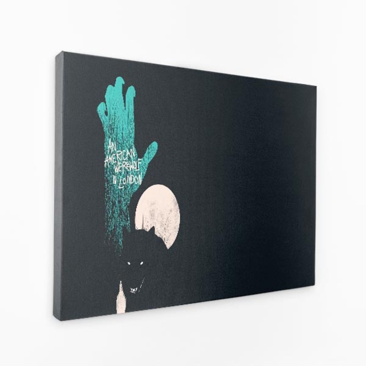 Комплект от три платна - Вой на Луната Вълк Луна Нощ - 150x100 см