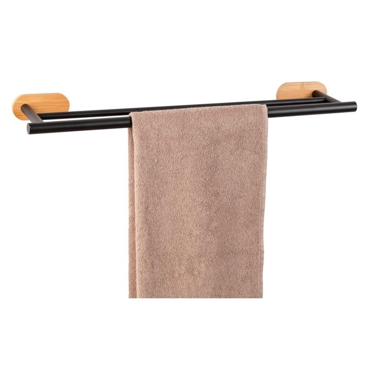 Suport pentru prosoape de baie Turbo-Loc® Mod. Atasare din bambus Orea Duo fara gaurire