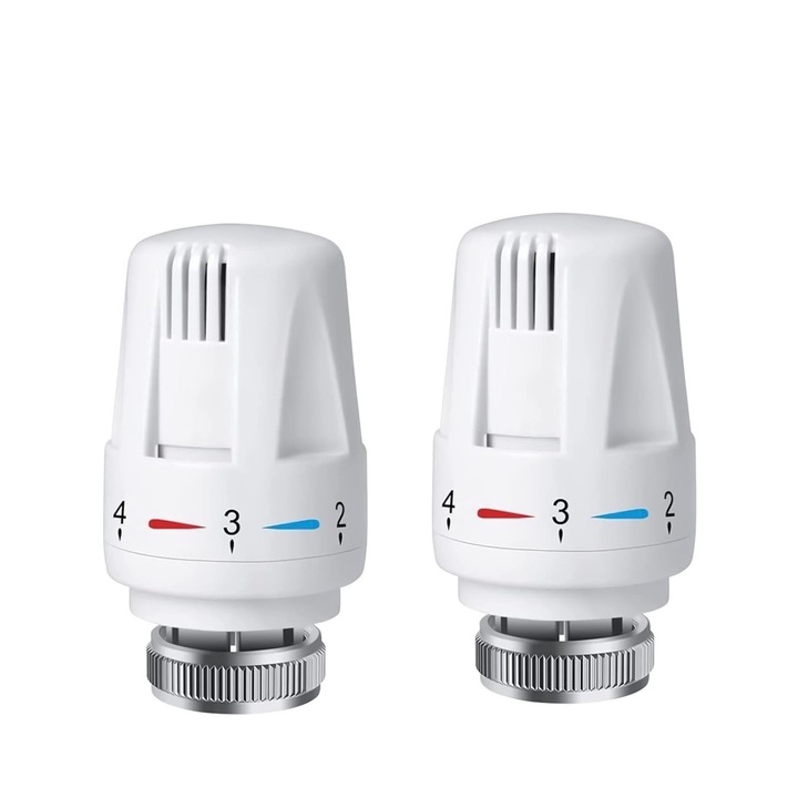 Cap termostatic calorifer, Kromini, 30 x 1.5 cm, set 2 buc, alb