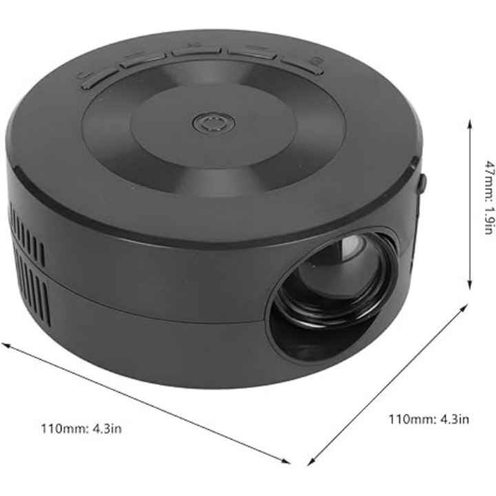 Videoproiector mini, Full HD, 1080P, portabil, suport alimentare mobil, pentru filme, copii, exterior