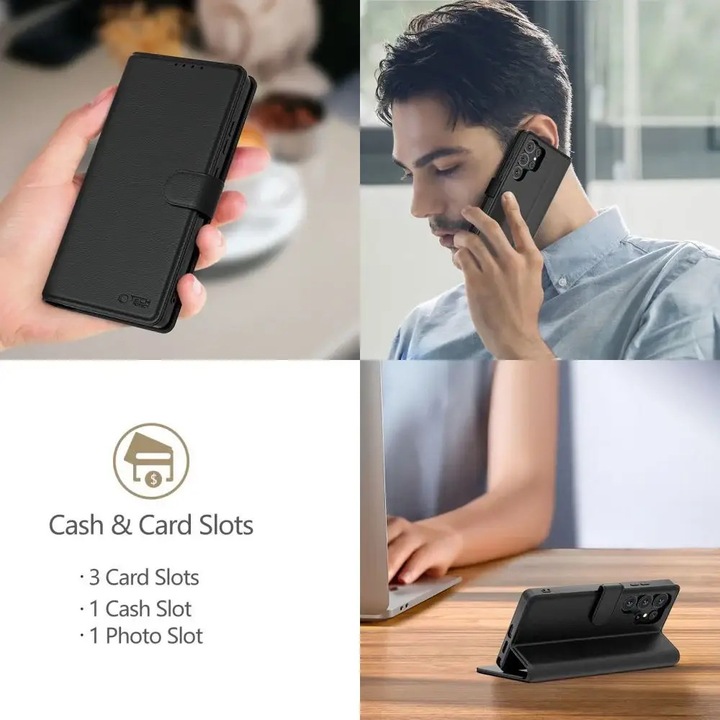 Husa TECH-PROTECT Wallet compatibila cu Xiaomi Poco X7 Pro 5G Black