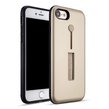 Husa spate EuroCELL antisoc cu suport pentru iPhone 7/8, auriu Husa spate EuroCELL antisoc cu suport pentru iPhone 7/8, auriu