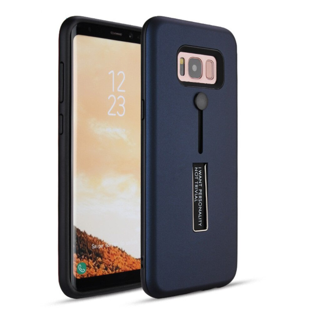 Husa spate EuroCELL antisoc cu suport pentru Galaxy S8, albastru