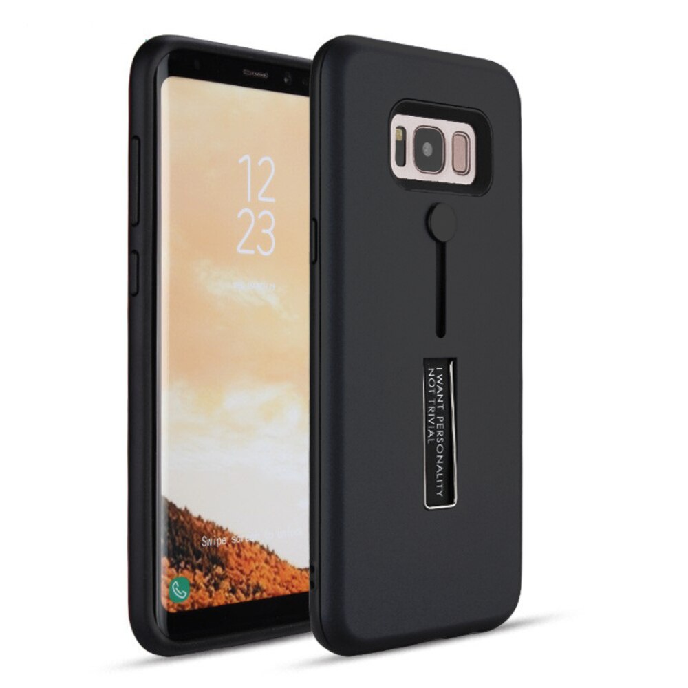 Husa spate EuroCELL antisoc cu suport, pentru Galaxy S8 plus, negru
