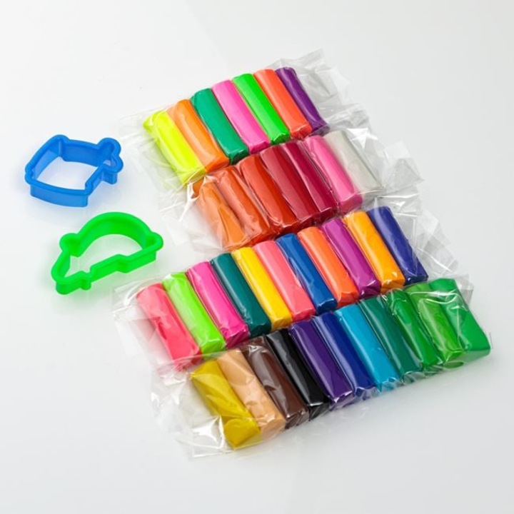 Пластилинова кофа 36 различни неонови цвята и форми - 38 части