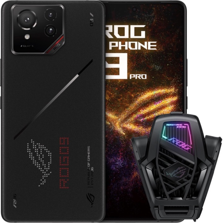 Telefon mobil ASUS ROG Phone 9 Pro Edition, Dual SIM, 512GB, 16GB RAM, 5G, Black (cooler included)
