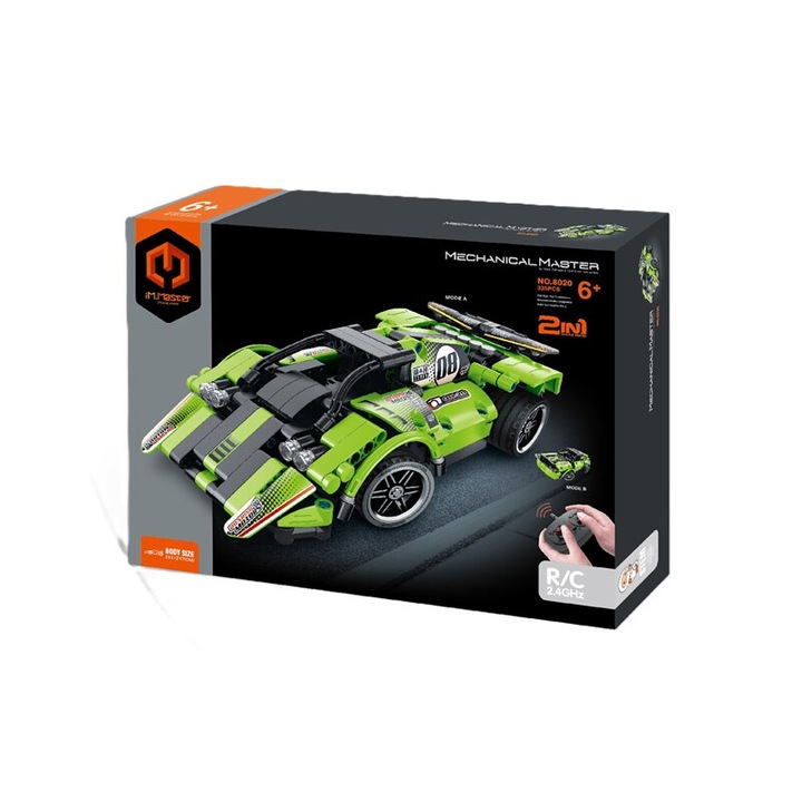 Set de constructie IM.MASTER RC auto sportiv 2w1, 335 piese, multicolor