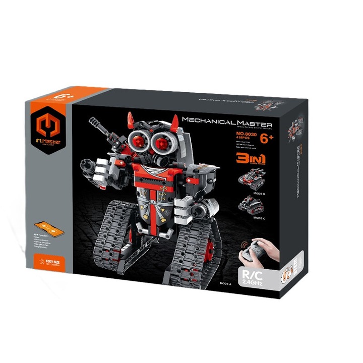 Set de constructie, klocki robo-auto 3w1, 419 piese, multicolor