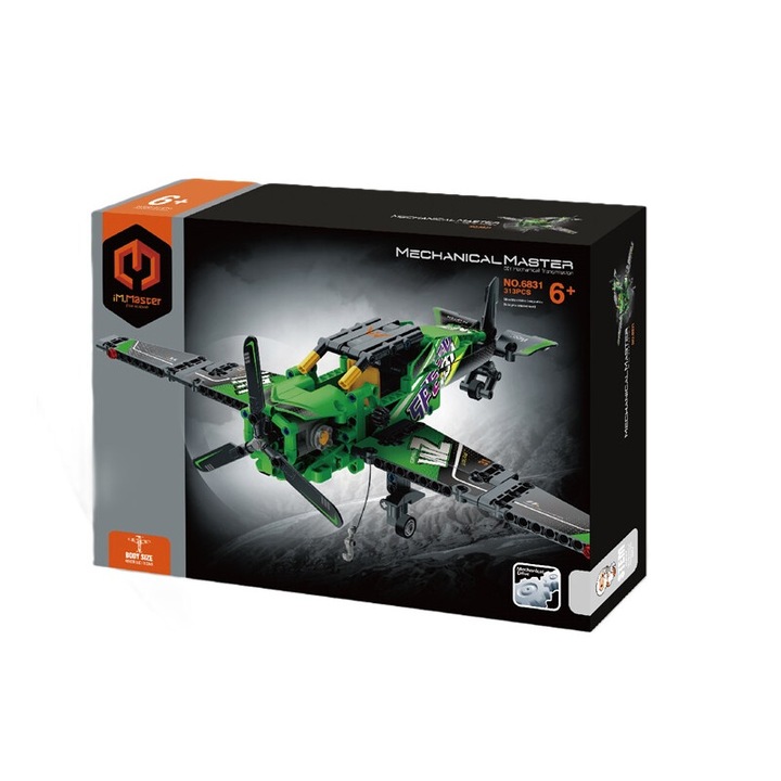 Avion de salvare, IM.Master, 313 piese, verde/negru