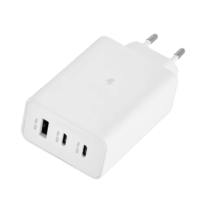 Incarcator telefon GSM1056WH, 65W, alb, 2xUSB tip C, USB A