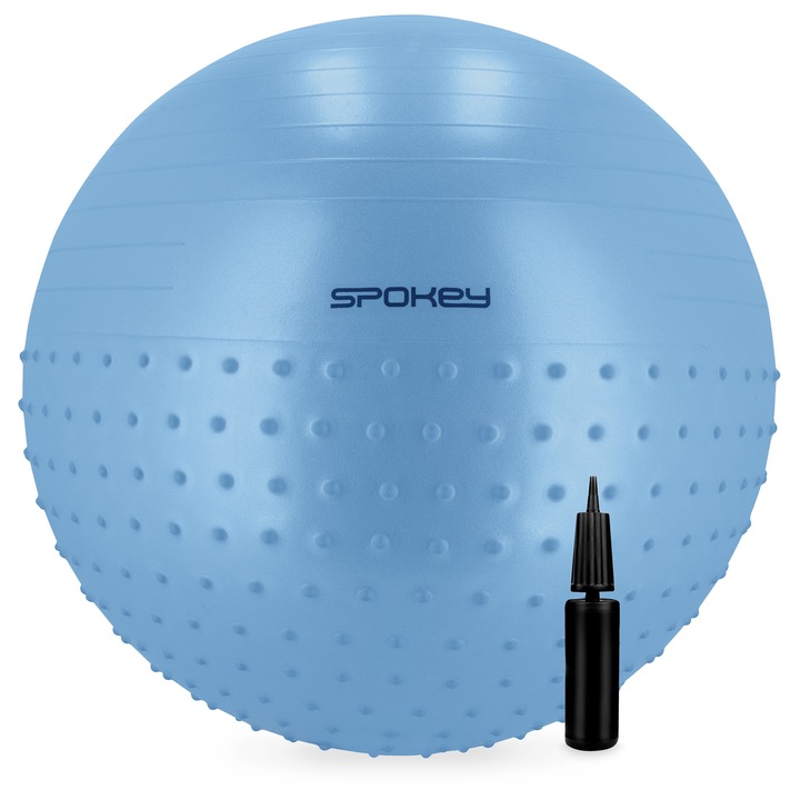 Spokey HALF FIT 55cm-es gimnasztikai labda, csúszásgátló, masszázs résszel, pumpával készlet