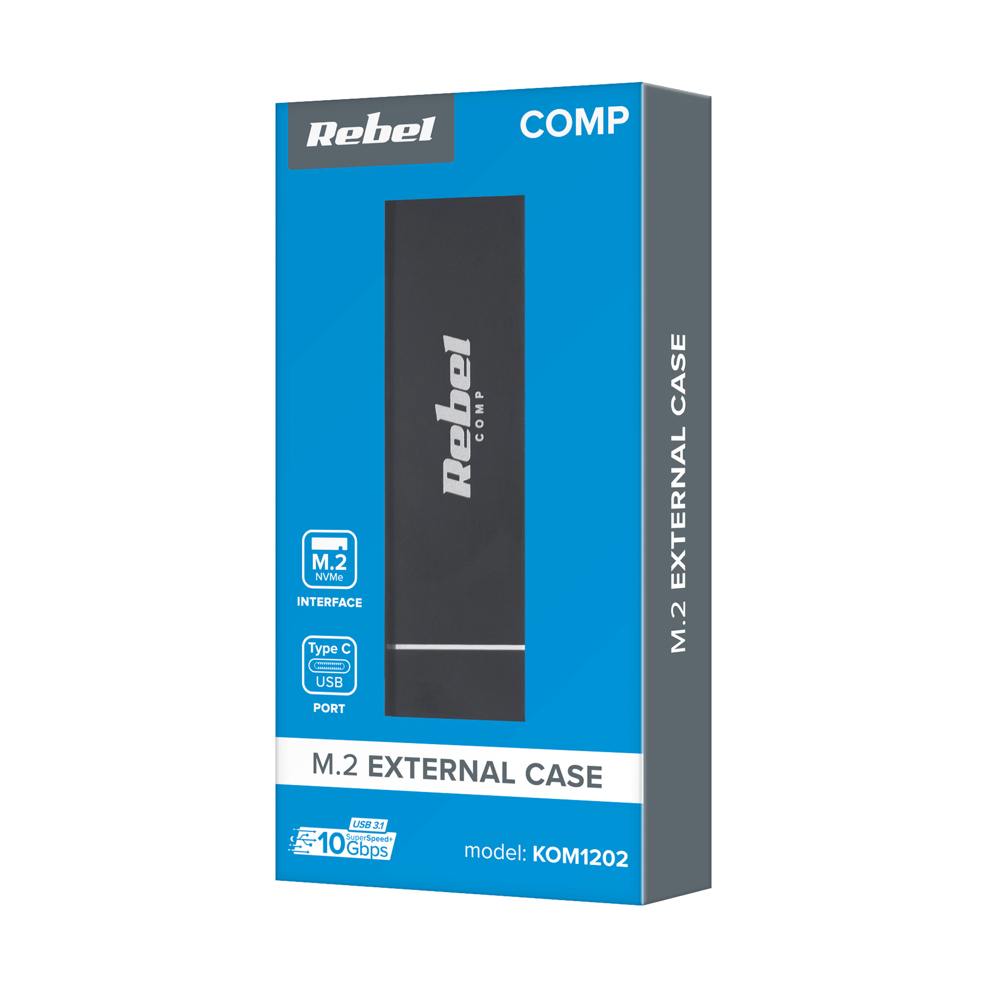 H Raz M Külső merevlemez Rack ház, M.2 NVME/NGFF, USB-C 3.1, 2 TB, 100x30x9 mm ...
