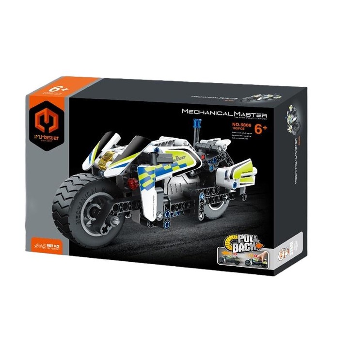 Set de constructie IM.MASTER, Motocicleta politie, 193 piese