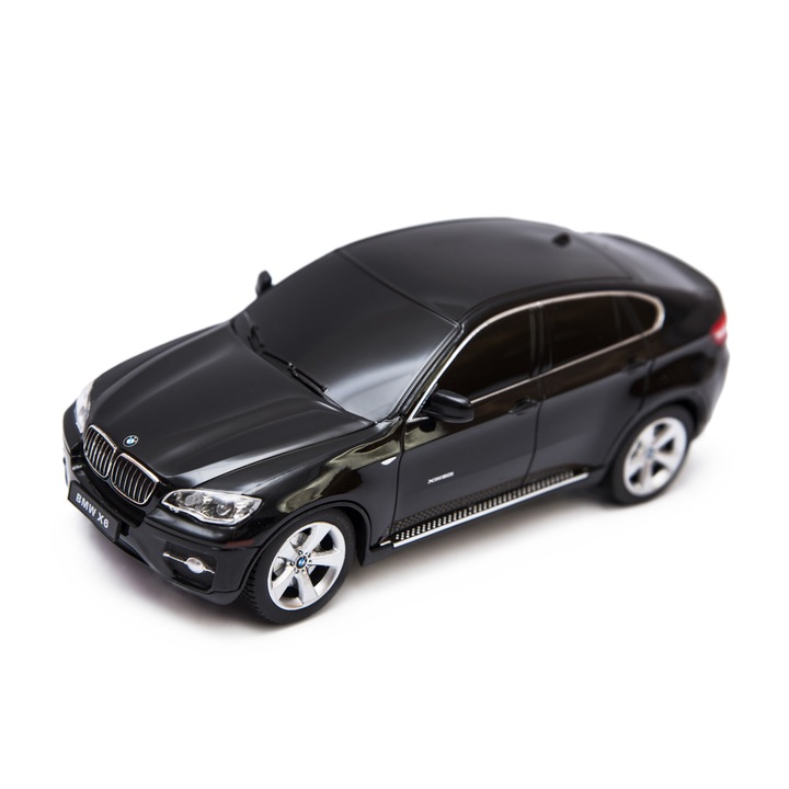Masinuta Rastar BMW X6, 1:24, neagra, 20cm, cu telecomanda