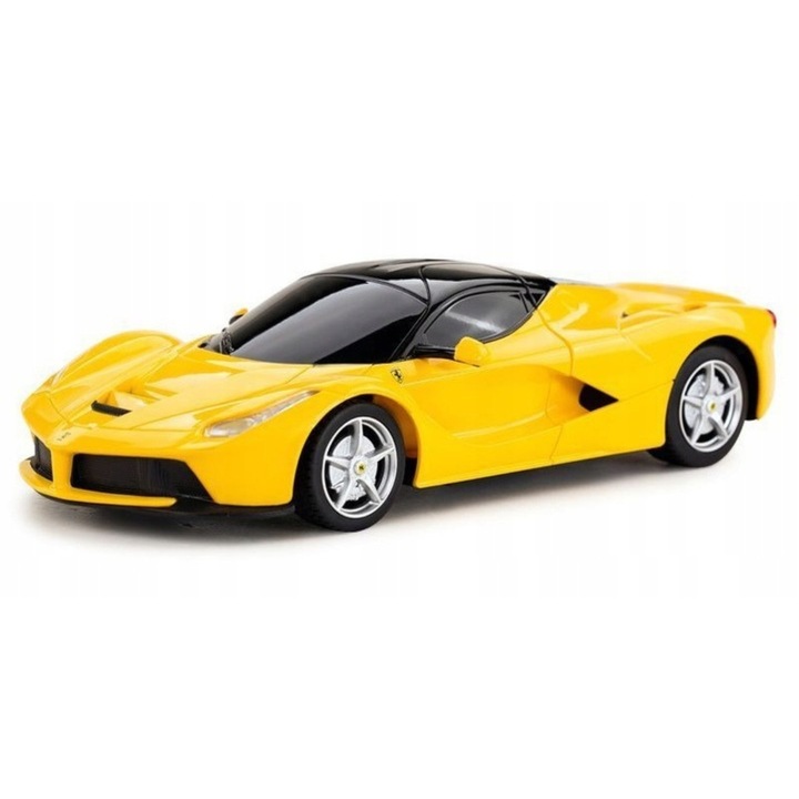 Masinuta Ferrari LaFerrari, Rastar, 1:24, galben, 19cm, set cu telecomanda