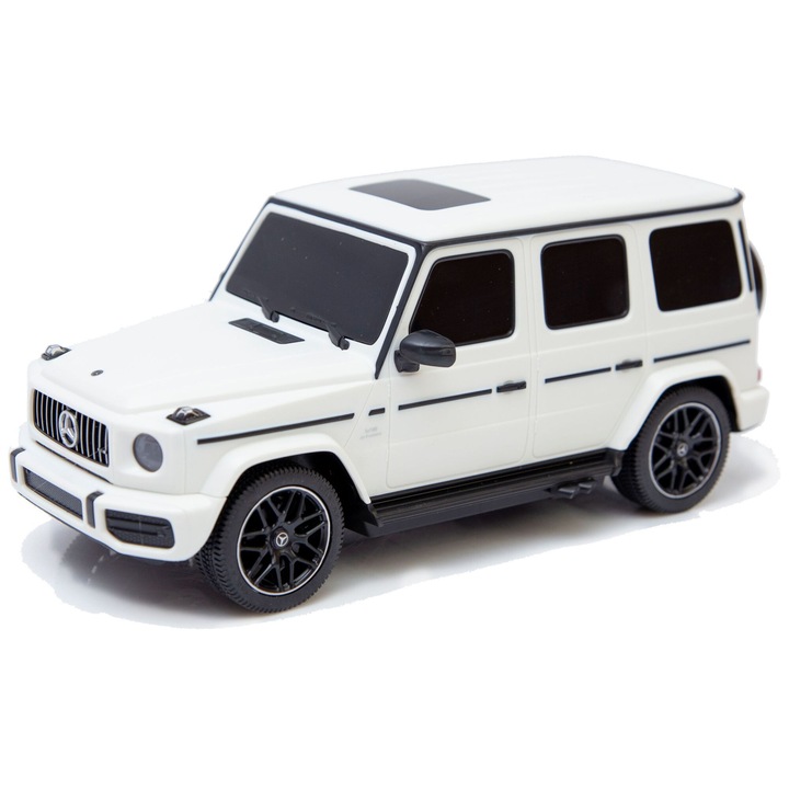 Masinuta Rastar, Mercedes-Benz G63 R/C, scala 1:24, alb, 19cm, set cu accesorii