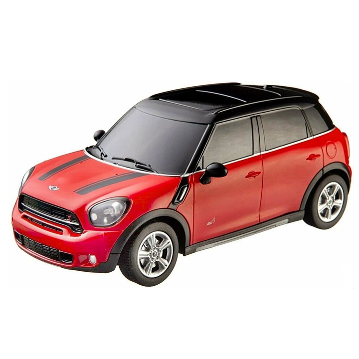 Masinuta R/C Mini Cooper S Countryman, 1:24, rosie, 18cm, set complet