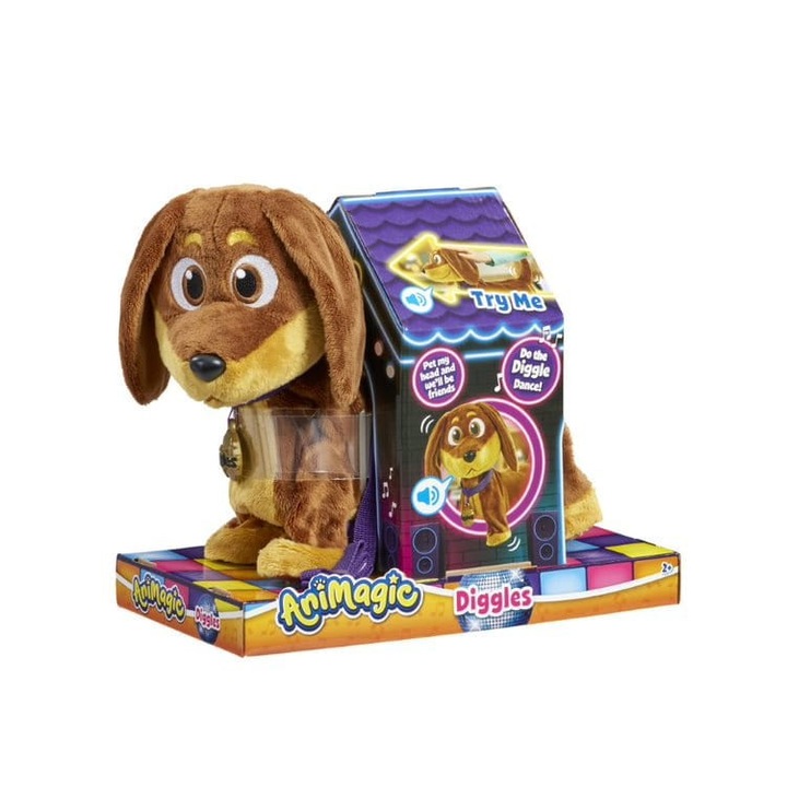 Jucarie de plus interactiva AniMagic Diggles, multicolor