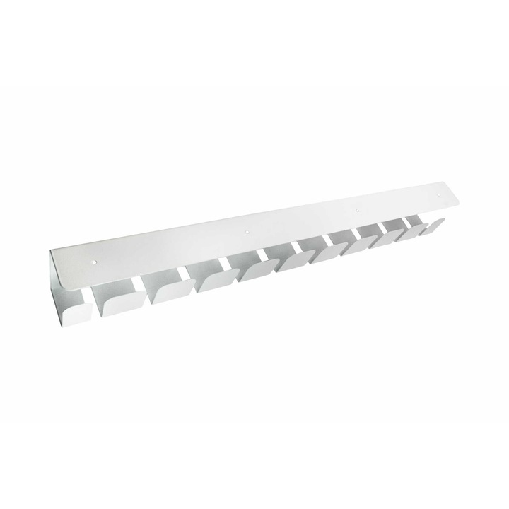 Organizator cabluri, Luka, 600x80x50 mm, metalic, alb